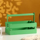 Кашпо деревянное 24.5×13.5×9 см "Двушка Лайт", двухреечное, зелёный Дарим Красиво - Фото 1