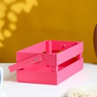 Кашпо деревянное 24.5×13.5×9 см "Двушка Лайт", двухреечное, розовый Дарим Красиво - Фото 2