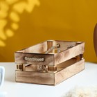 Кашпо для цветов «Двушка лайт», 24.5×13.5×9 см, деревянное, ручка - верёвка - Фото 2