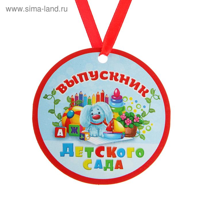 Медаль-магнит на ленте «Выпускник детского сада», d = 7 см - Фото 1