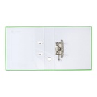 Папка-регистратор А4, 75 мм, ПВХ, тиснение «лен», металлическая окантовка, карман на корешок, собранная, светло-зеленая - Фото 5