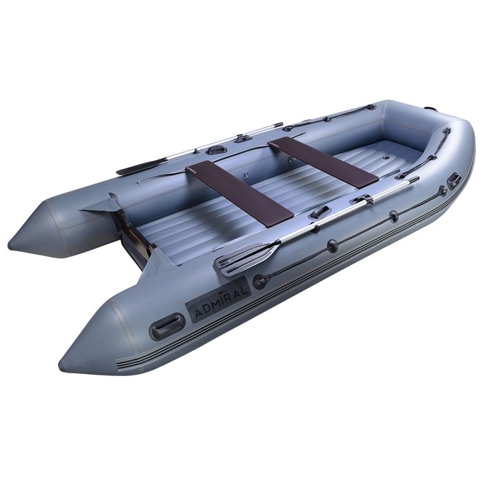 Лодка моторная «Адмирал-410 НДНД», грузоподъёмность 1050 кг, 7 местная, надувное дно, серый   233278