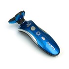 Электробритва Centek CT-2170, 3 Вт, роторная, 3 плавающие головки, черно-голубая - Фото 3