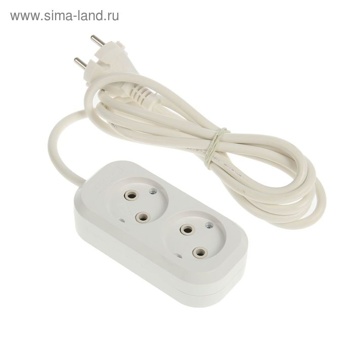 Удлинитель UNIVersal Е-202, 2 розетки, 2 м, ПВС 2х0.75, 10 А - Фото 1