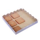 Коробка для кондитерских изделий с PVC крышкой "Вкусности", 21 х 21 х 3 см - Фото 1