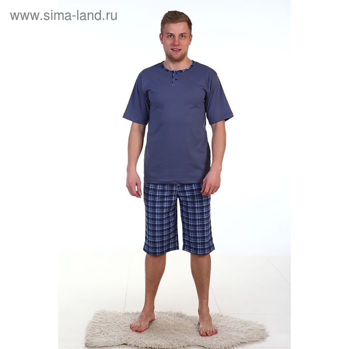 Пижама мужская (футболка, шорты) ПК181 МИКС, размер 46 - Фото 1