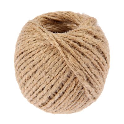 Шпагат джутовый, скрученный d=1.5 мм,30 м, цвет натуральный