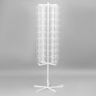 Стойка буклетница вращающаяся для открыток, напольная, 108 карманов (54 А5, 54 А6), 55.8×61.4×173.3 см, белая - Фото 5