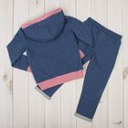 Комплект для девочки (толстовка, брюки), рост 110-116 см, цвет синий меланж 284-М - Фото 2