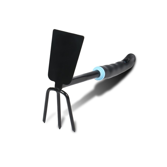 Мотыжка комбинированная, длина 30 см, 3 зубца, пластиковая ручка, Greengo - Фото 1