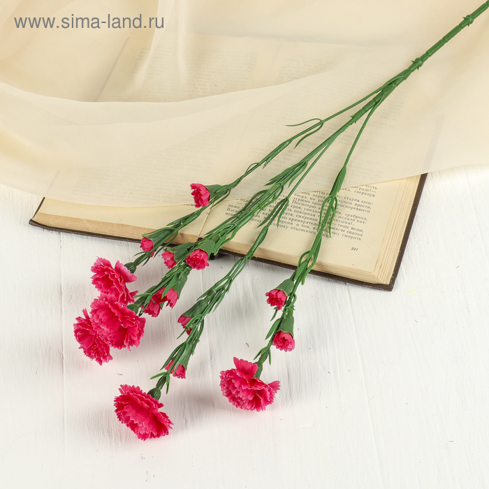 цветы искусственные гвоздика кустовая 60 см розовый - Фото 1