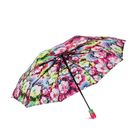 Зонт автоматический "Цветочное ассорти", R=55см, цвет розовый/зелёный - Фото 2