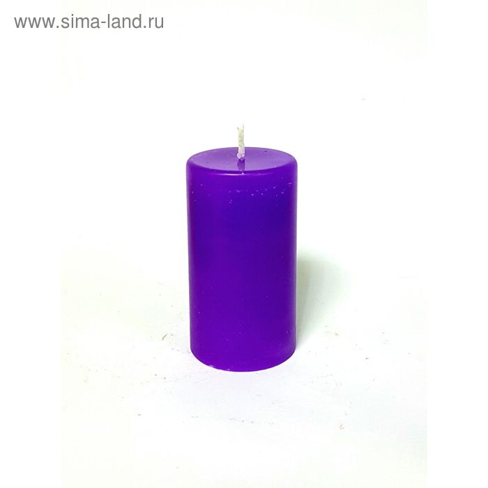 Свеча - цилиндр, 60*100 фиолетовый - Фото 1