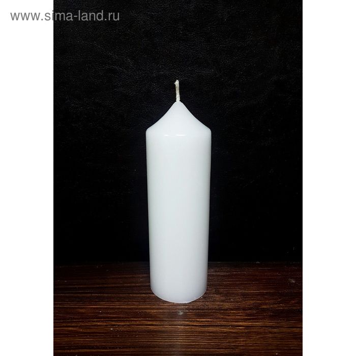 Свеча - цилиндр, 6 × 17 см, белая - Фото 1
