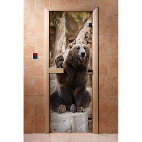 Дверь стеклянная, размер коробки 190 × 70 см, 8 мм, с фотопечатью, левая