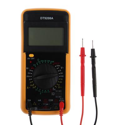 Мультиметр ТУНДРА DT-9208 А, ACV/DCV, ACA/DCA, 200-200MΩ, 20nF-200mF, 40-400 °C, 200 kHz