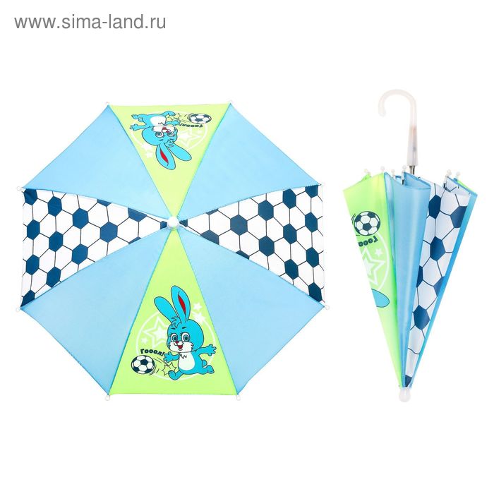 Зонт детский "Гол", механический, r=26см, цвет салатовый/голубой - Фото 1