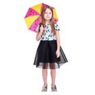 Зонт детский механический "Любимая дочка. Клубничка", r=26см, цвет жёлтый/розовый - Фото 2