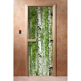Дверь с фотопечатью, стекло 8 мм, размер коробки 190 × 70 см, левая, цвет А084