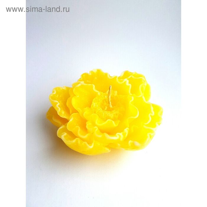 Свеча "Ручная работа" Райский цветок желтый  с белым 9*4 - Фото 1