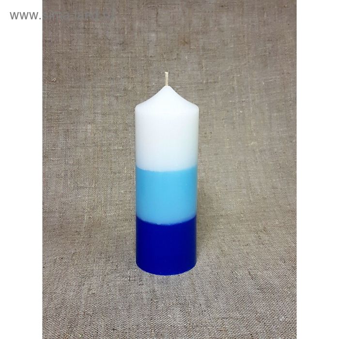 Свеча - цилиндр, 60*170в полоска синяя - Фото 1