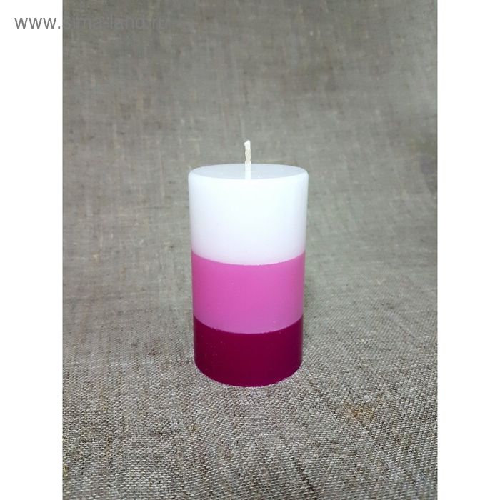 Свеча - цилиндр, 52*95 полоска розовая - Фото 1