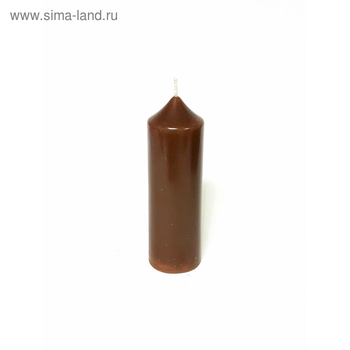 Свеча - цилиндр, 60*170в коричневый - Фото 1