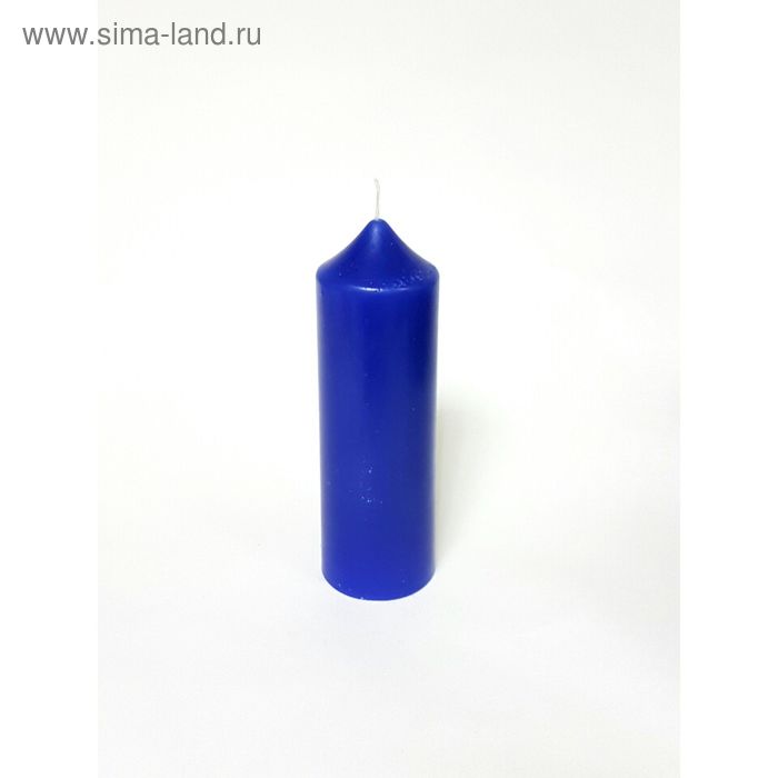 Свеча - цилиндр, 60*170в синий - Фото 1