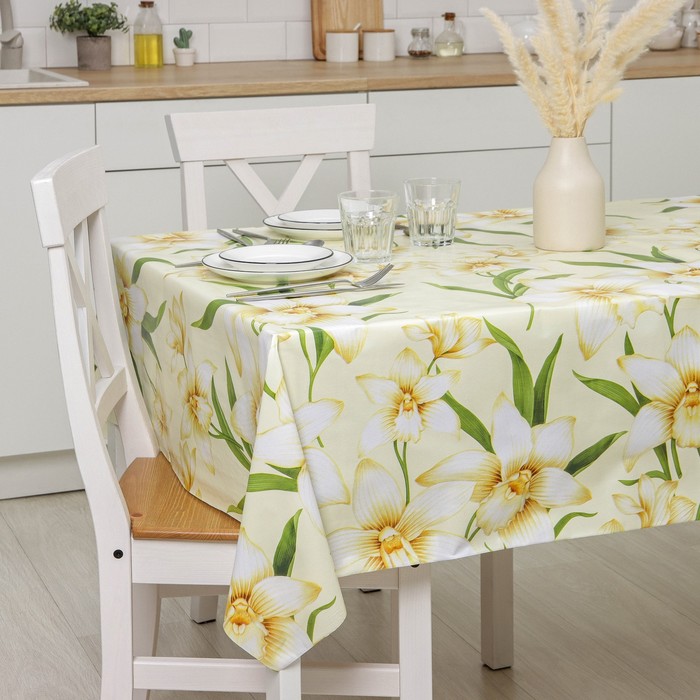 Клеёнка на стол Доляна, на нетканой основе, ширина 137 см, общая толщина 0.19 мм, рулон 20 м - Фото 1