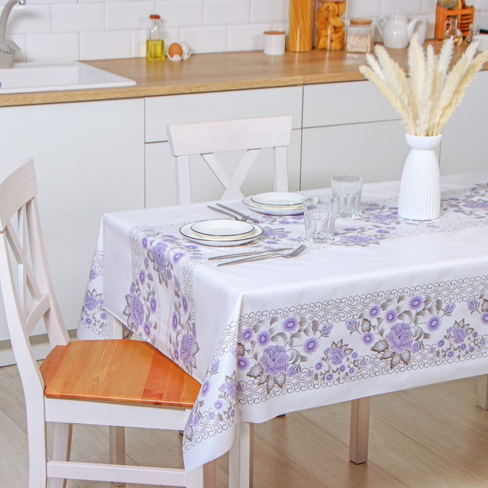 Клеёнка на стол Доляна, на нетканой основе, ширина 137 см, толщина 0.19 мм, рулон 20 м - Фото 1