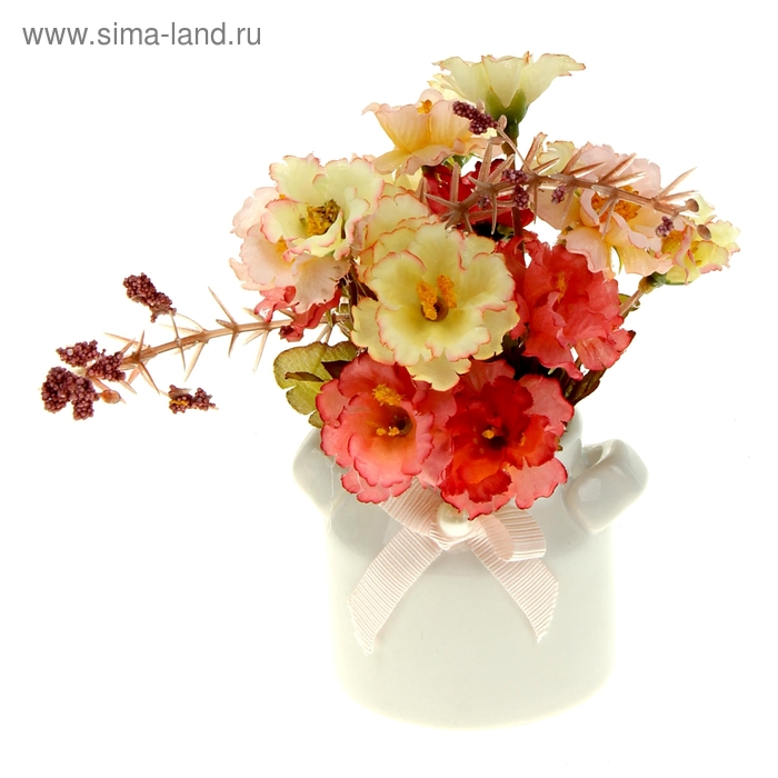 композиция мини стиль 14*8 см бантик бусинка розы - Фото 1