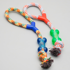 Игрушка тренировочная канатная с косточкой, до 120 г, до 40 см, микс цветов - Фото 5