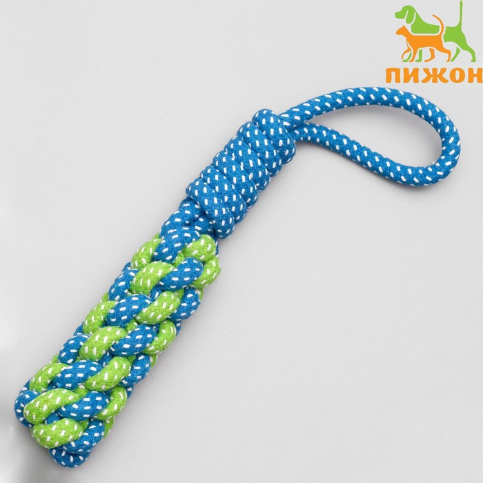 Игрушка канатная плетеная с ручкой, 120 г, до 31 см, микс цветов - Фото 1