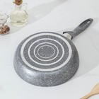 Сковорода Stone Pan, d=24 см, пластиковая ручка, антипригарное покрытие, цвет серый - Фото 3