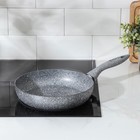Сковорода Stone Pan, d=24 см, пластиковая ручка, антипригарное покрытие, цвет серый - Фото 6