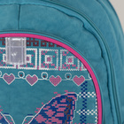 Рюкзак школьный, 2 отдела на молниях, 3 наружных кармана, цвет бирюзовый - Фото 3