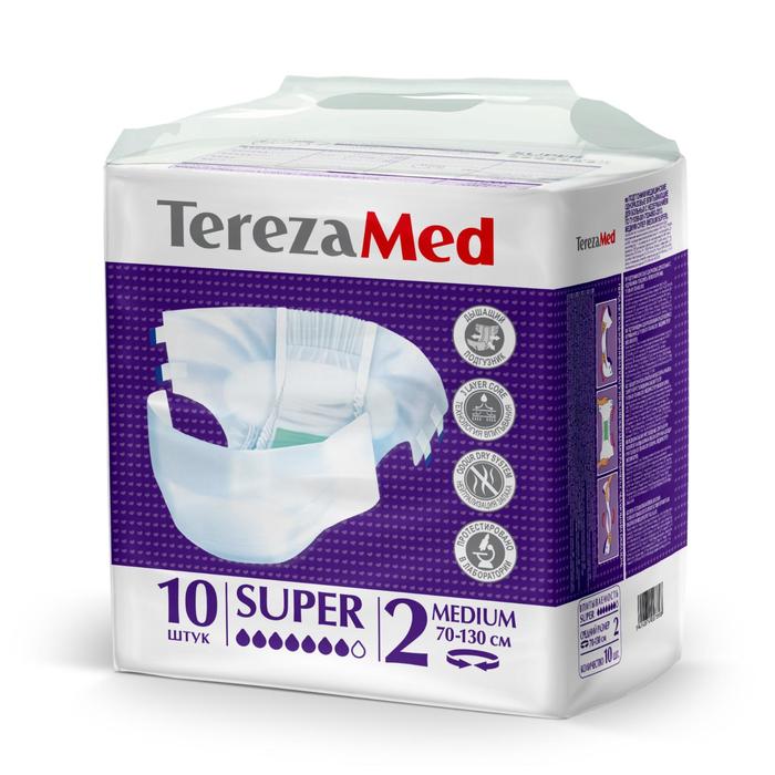 Подгузники для взрослых Super Medium (№2) TerezaMed уп.10 - Фото 1