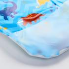 Нагрудник для кормления «Динозаврики» непромокаемый на липучке, с карманом, мягкий - фото 45645695