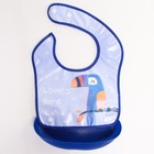 Нагрудник для кормления непромокаемый на кнопке, с супер-карманом, МИКС - Фото 10