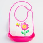 Нагрудник для кормления непромокаемый на кнопке, с супер-карманом, МИКС - Фото 8