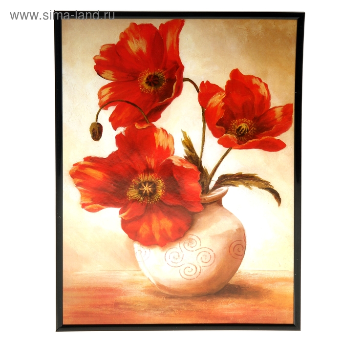 картина постер 32*23 см натюрморт с маками - Фото 1