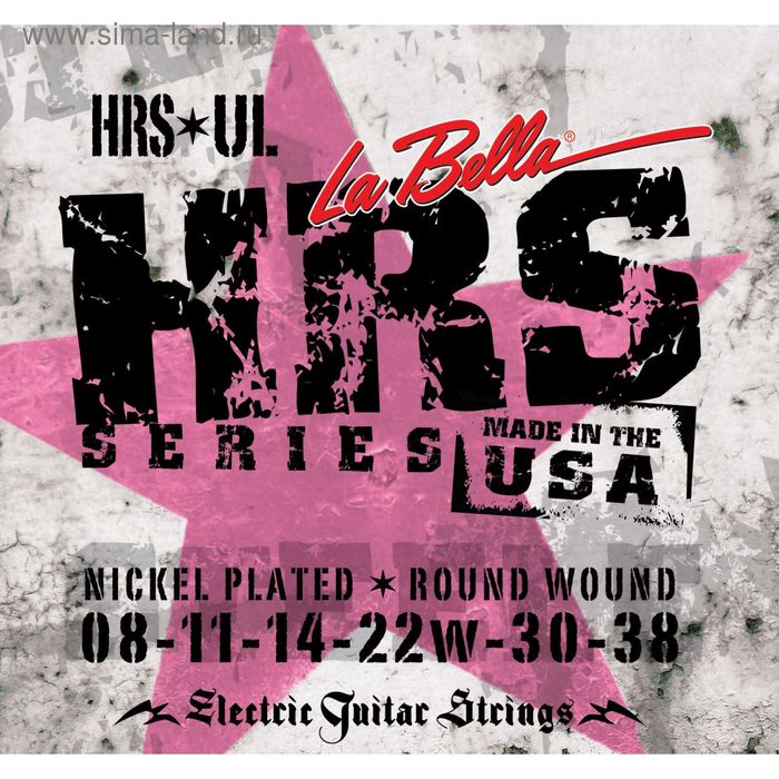 Струны для электрогитары La Bella HRS-UL Hard Rockin Steel Ultra Light - Фото 1