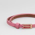 Ремень женский, гладкий матовый, пряжка золото, ширина - 1 см, цвет розовый - Фото 2