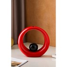 Ваза керамическая "Орбита", настольная, красно-чёрная, 25 см - Фото 2