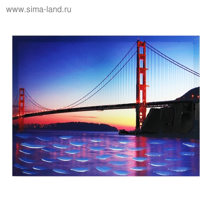 Картина-холст на подрамнике 30*40 см "Мост на закате" - Фото 1
