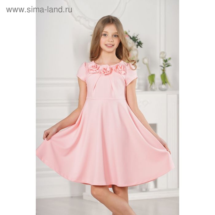 Платье детское, цвет розовый, размер 38, рост 134 - Фото 1