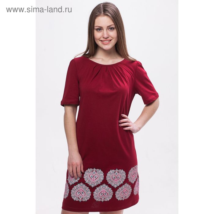 Платье женское М-242-09 цвет бордовый, р-р 46 - Фото 1