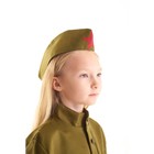 Костюм военного «Солдаточка», гимнастёрка, ремень, пилотка, юбка, 3-5 лет, рост 104-116 см - Фото 3