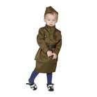 Карнавальный костюм «Солдаточка», пилотка, гимнастёрка, ремень, юбка, 1-2 года, рост 82-92 см - Фото 4