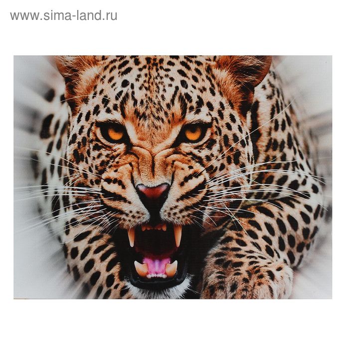 Картина на холсте "Нападение леопарда" 30*40 см - Фото 1